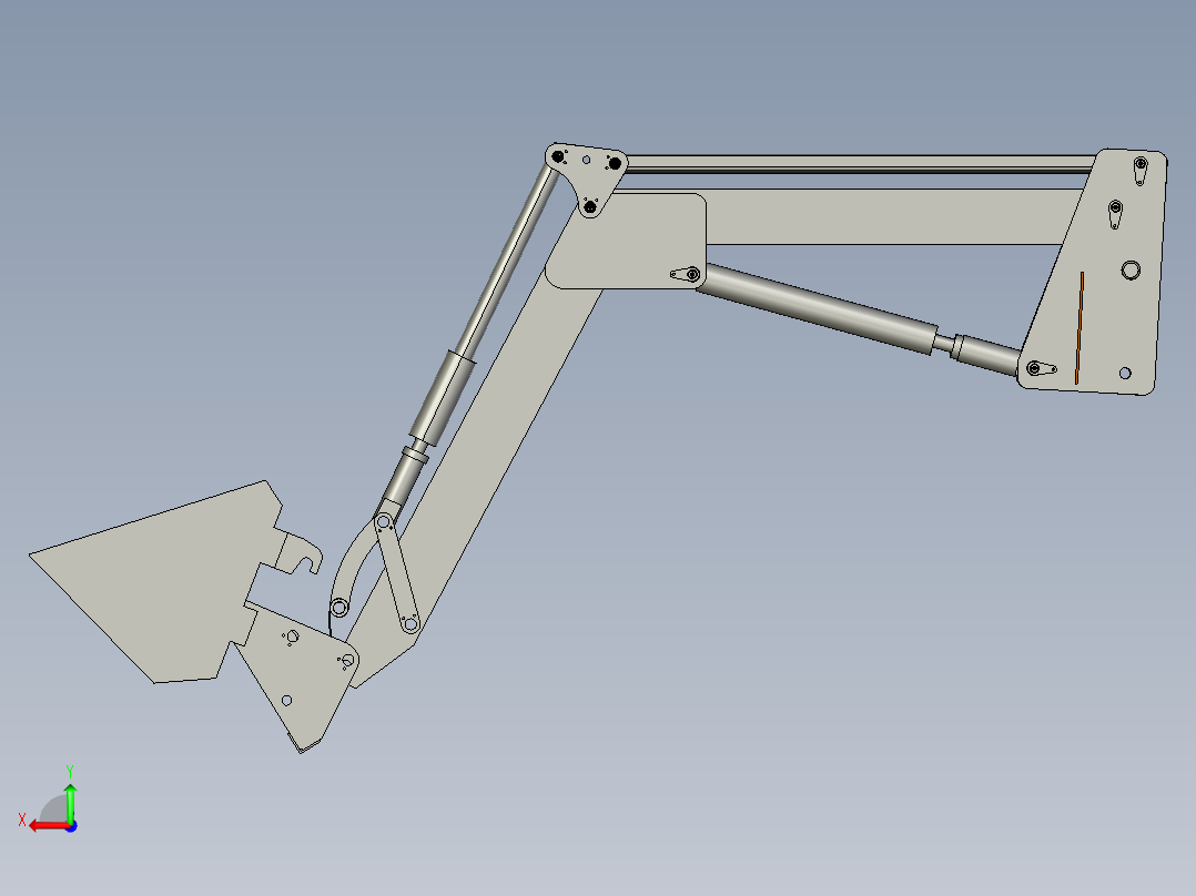 装载机工作机构的设计（cad+pro+说明书）后视图