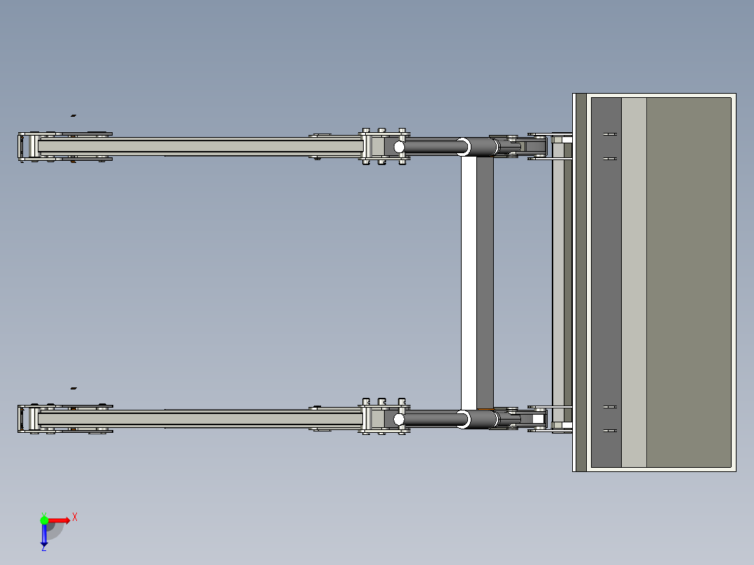装载机工作机构的设计（cad+pro+说明书）俯视图