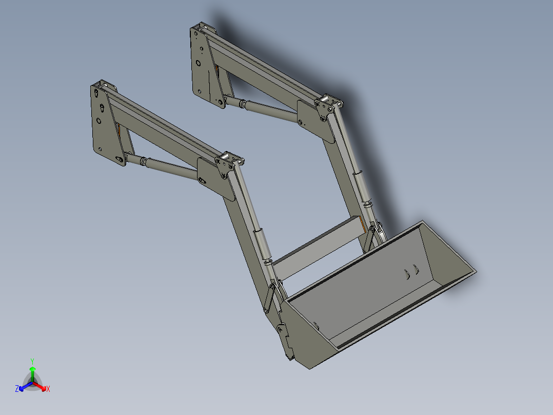 装载机工作机构的设计（cad+pro+说明书）正等轴测图