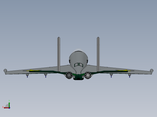 SU30 MMK苏30战斗机简易模型3D图纸 Solidworks设计后视缩略图