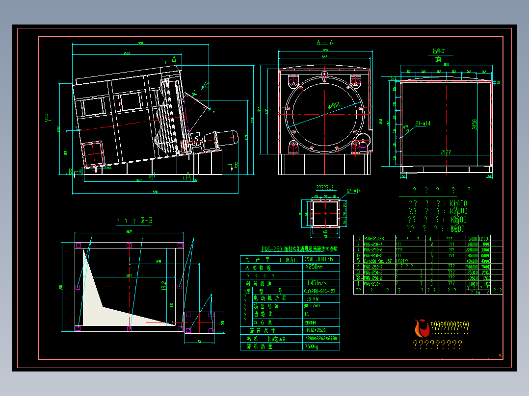 滚筒筛图纸 筛下粒度小于13mm
