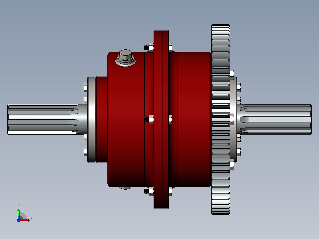 差动齿轮差速器结构3D图纸 Solidworks设计 附平面图前视图