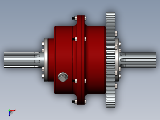 差动齿轮差速器结构3D图纸 Solidworks设计 附平面图俯视缩略图