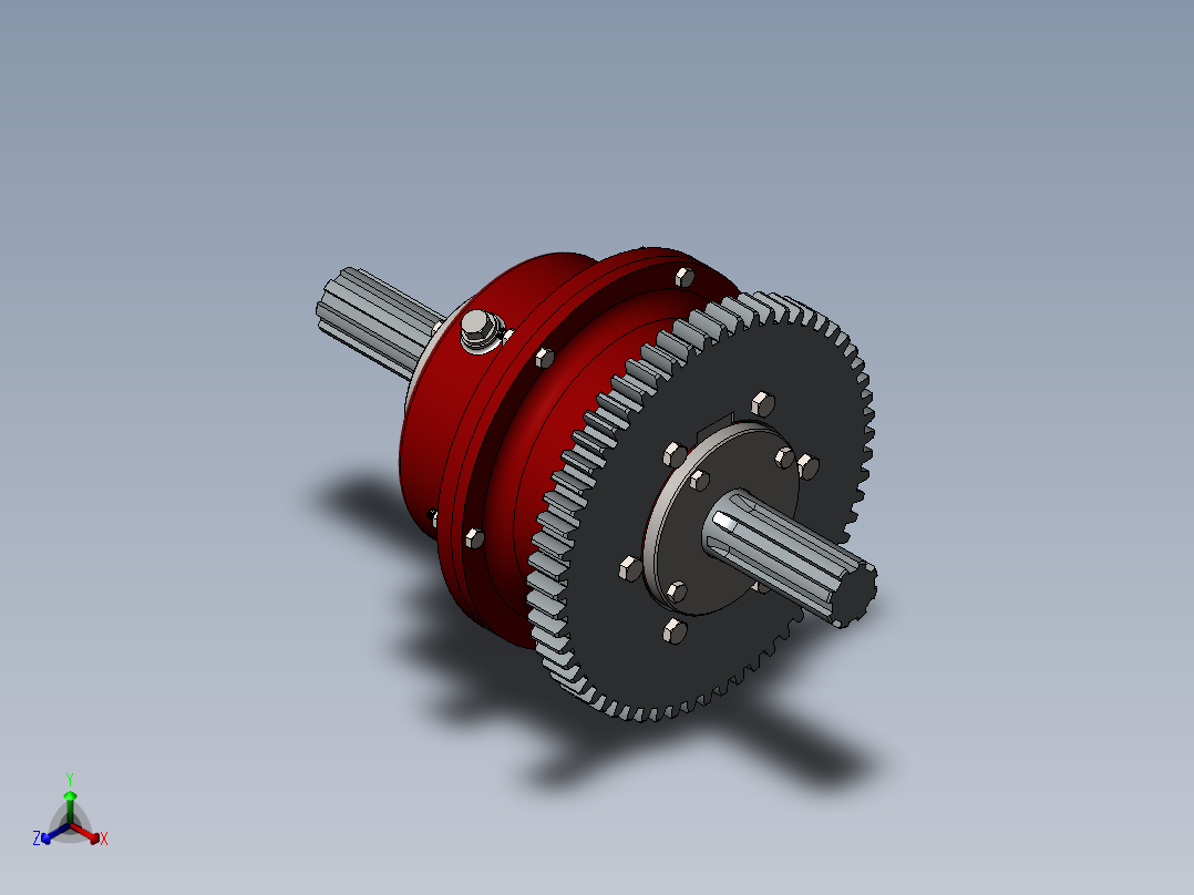 差动齿轮差速器结构3D图纸 Solidworks设计 附平面图正等轴测图