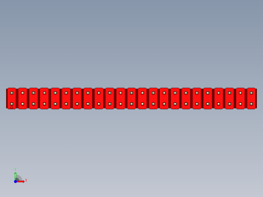 彩色公头100mil（2.54mm）系列-DS1021_red_2x23p_100mil_Type19_rev1.0前视缩略图