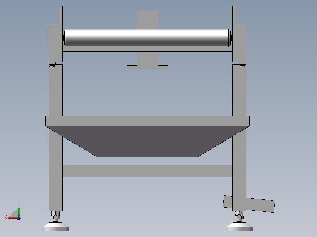 无动力滚筒输送线生产模型设计3D图纸三维素材模型3D图纸后视图