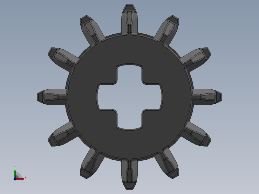 32270 Medium Stone Grey Technic Gear 12 Tooth Double Bevel.SLDPRT前视缩略图