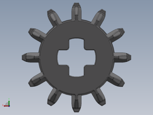 32270 Medium Stone Grey Technic Gear 12 Tooth Double Bevel.SLDPRT后视缩略图