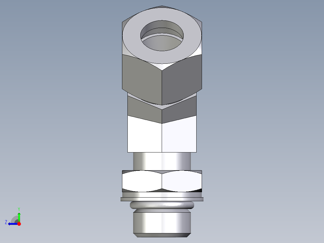卡套式工业通用硬管接头EO_Adjustable_locknut_45_deg_elbow_VEE12LMORCF右视图