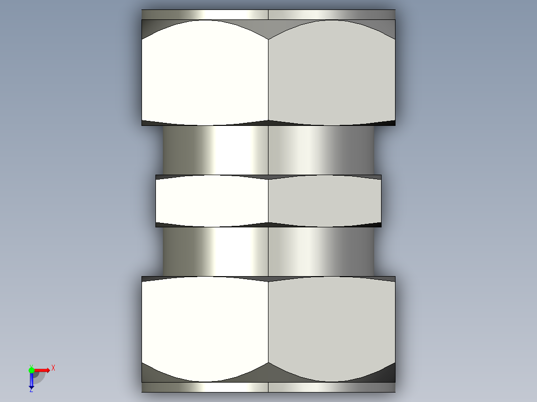 卡套式工业通用硬管接头24_hbu-s俯视图