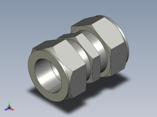 卡套式工业通用硬管接头24_hbu-s正等轴测缩略图