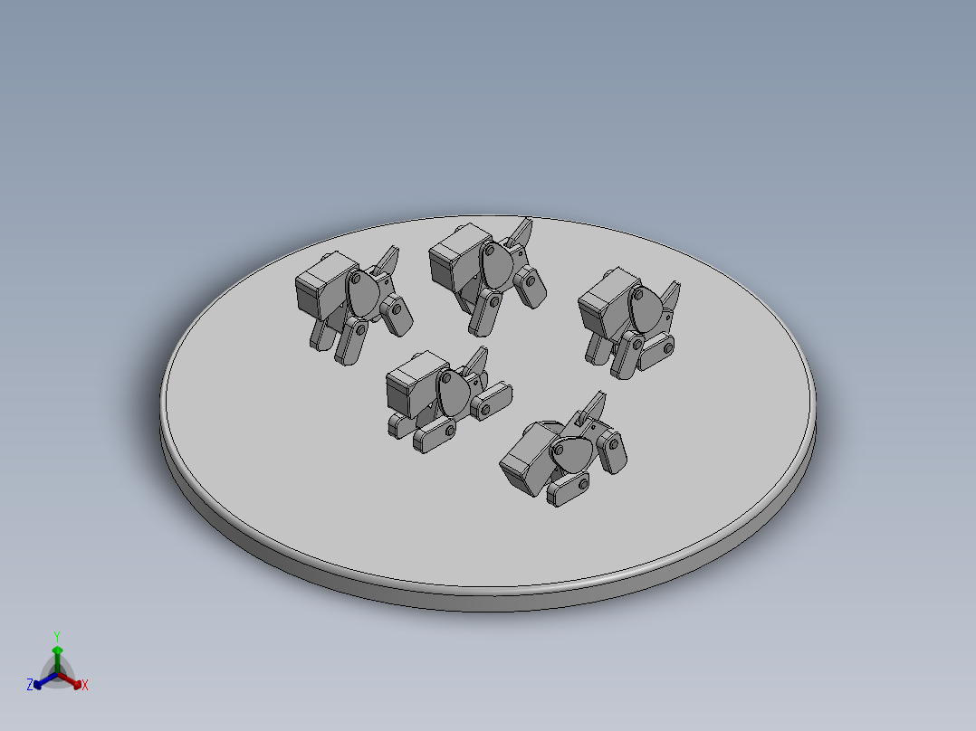 铰接简易木制狗狗玩具正等轴测图