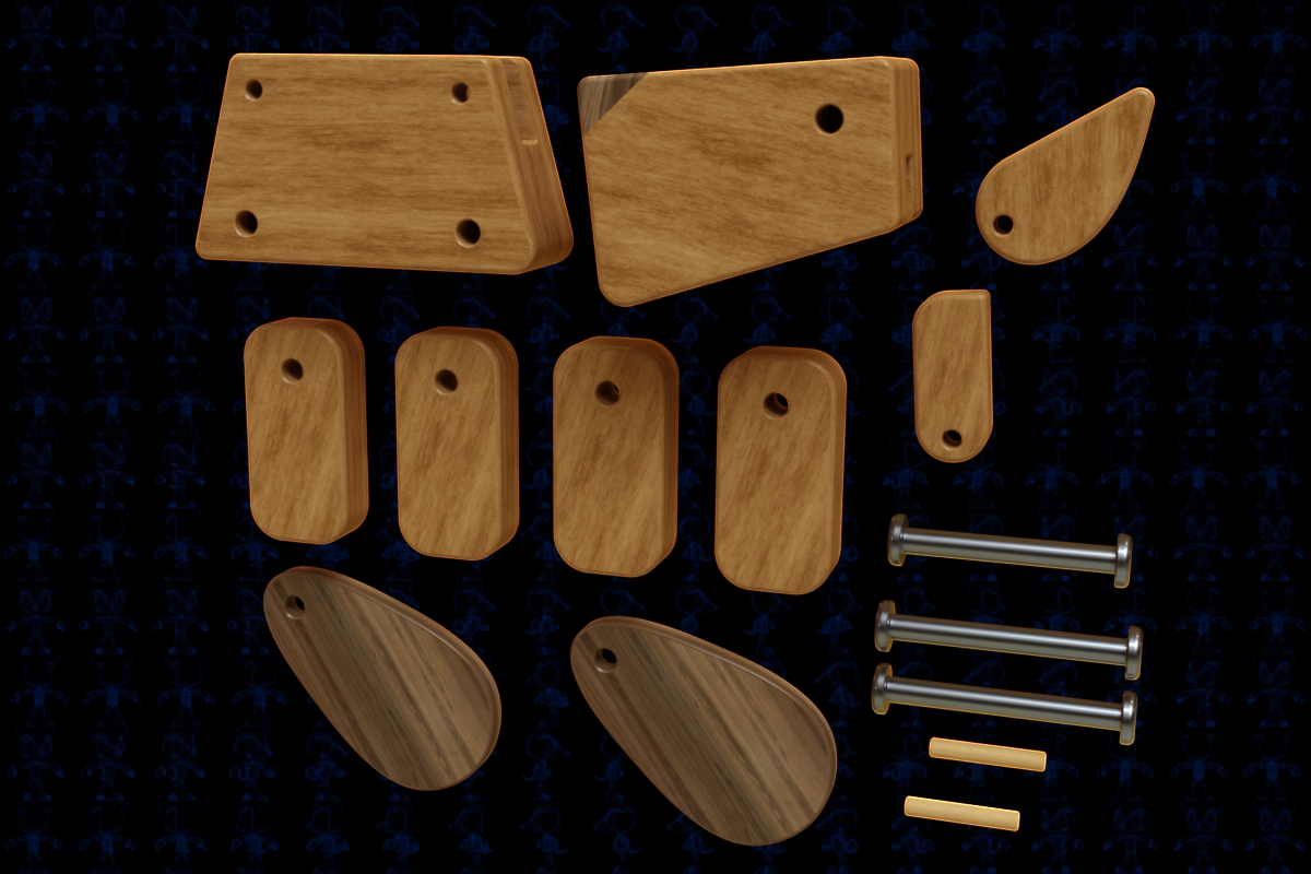 铰接简易木制狗狗玩具