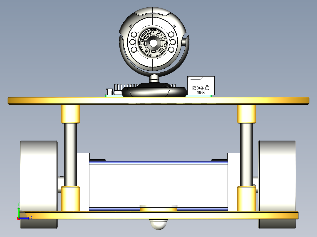差速驱动圆盘小车左视图