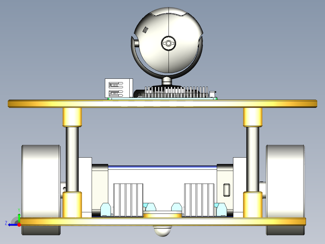 差速驱动圆盘小车右视图