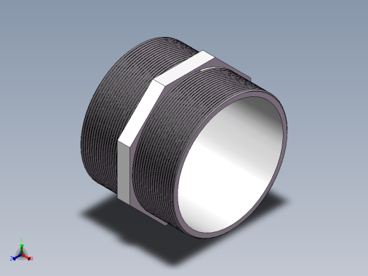 对丝-六角等径 DN100正等轴测缩略图