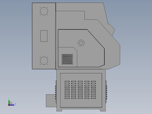 机床钣金设计左视缩略图