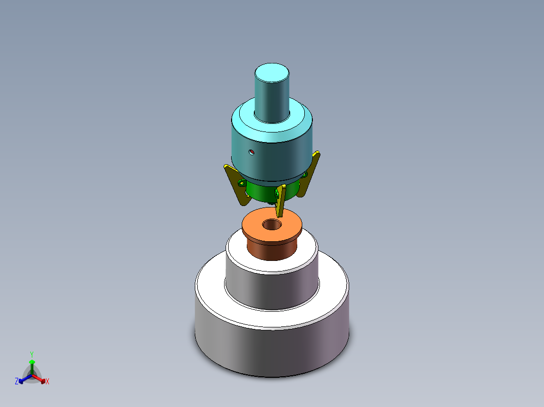 旋转压边机构正等轴测图