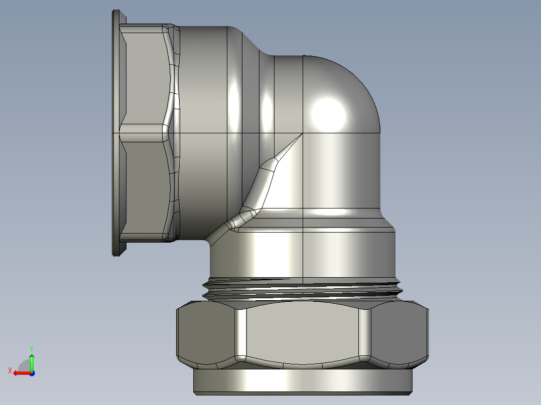 管件接头、螺纹接头、三通(39)后视图