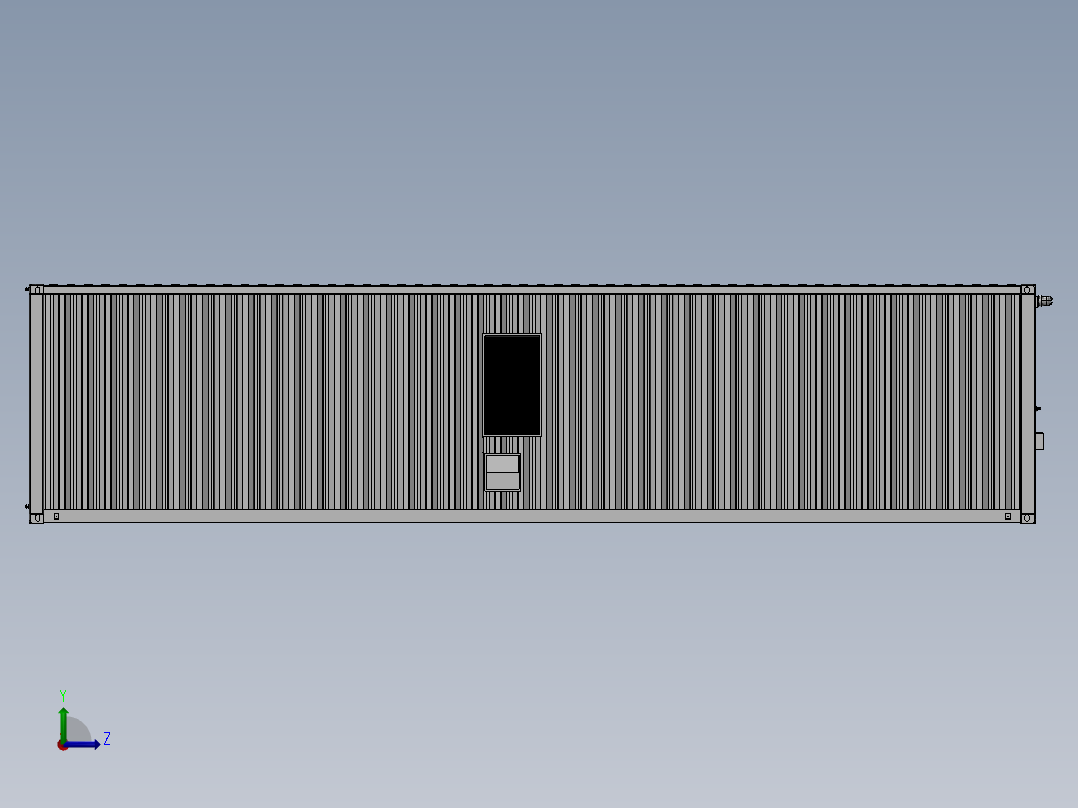 40尺储能集装箱sw16可编辑左视图