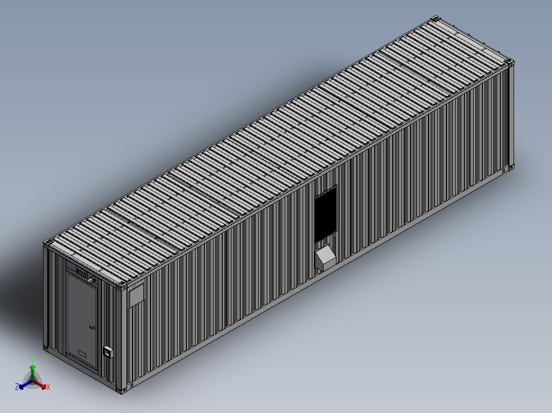 40尺储能集装箱sw16可编辑正等轴测图