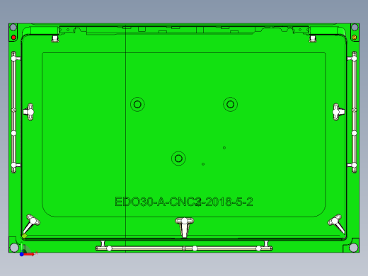 冲压件平板外壳铣包胶结构UG编程程序模型前视缩略图