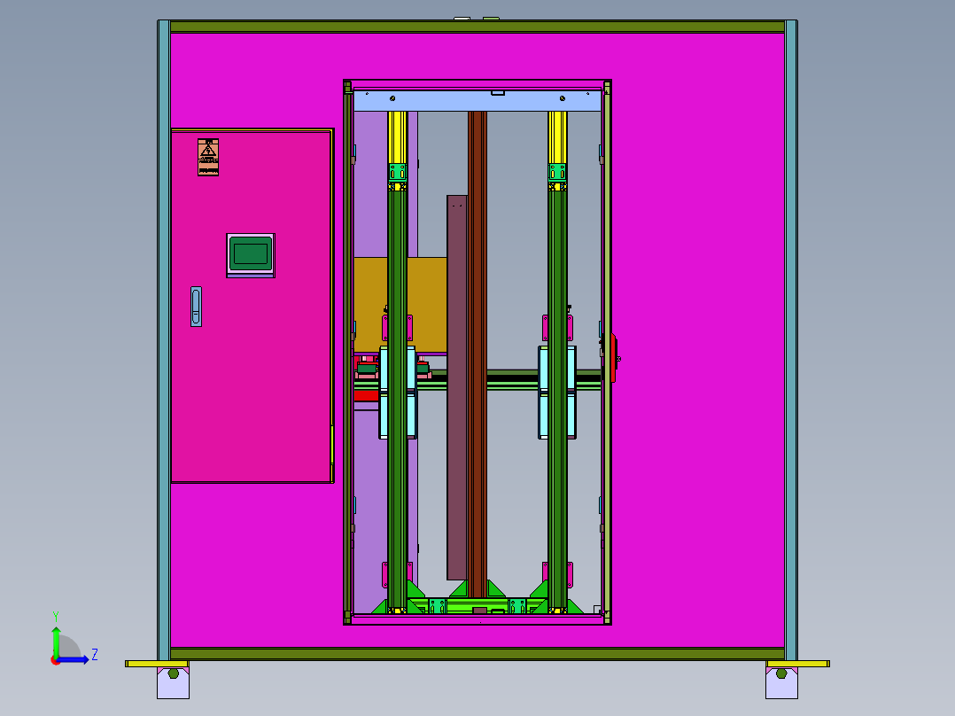 柜式自动化立体仓库左视图