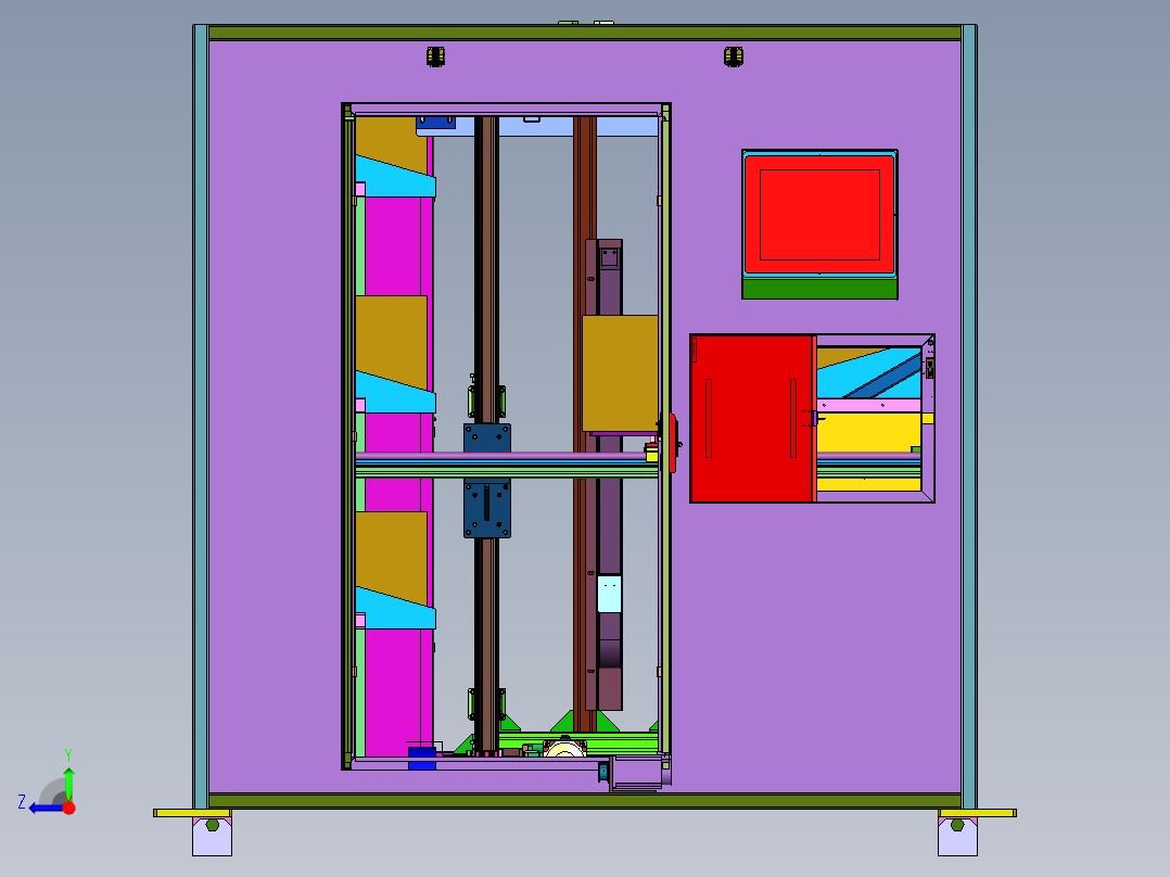 柜式自动化立体仓库右视图