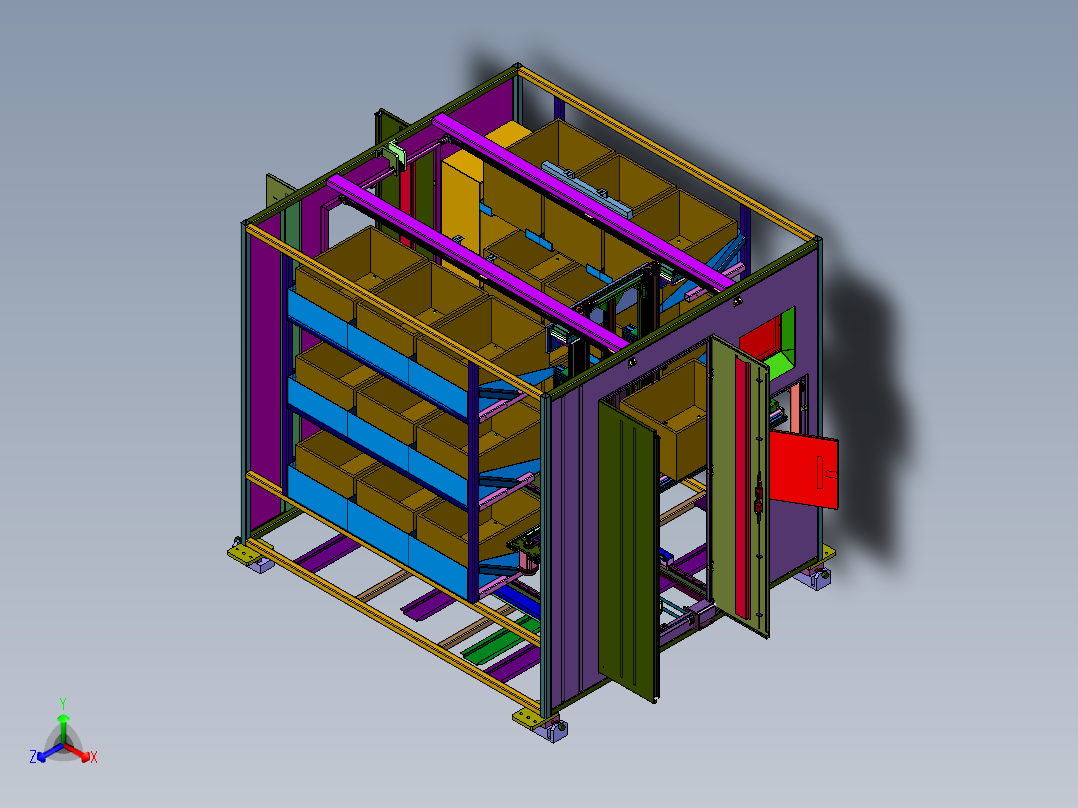 柜式自动化立体仓库正等轴测图