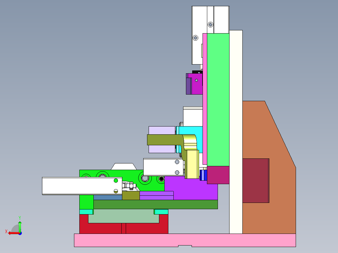 带横移送夹切插机构后视图