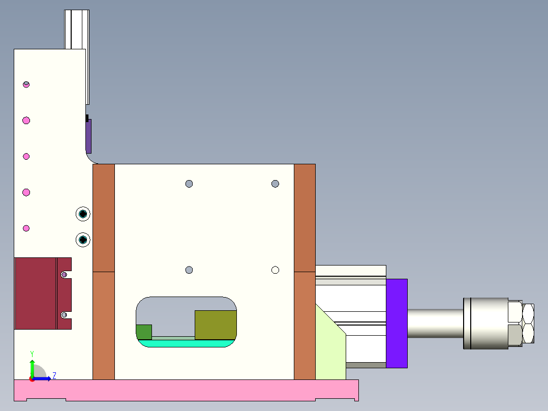 带横移送夹切插机构左视图