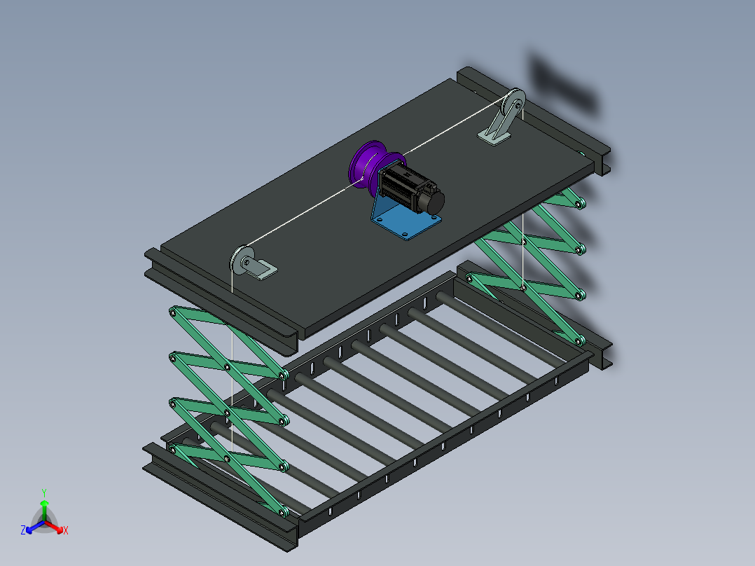 电动晾衣架正等轴测图