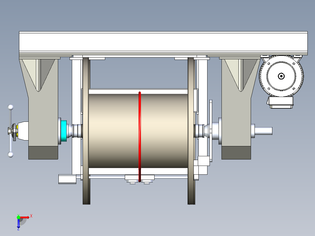 B2004380-线绕机卷筒线轴俯视图