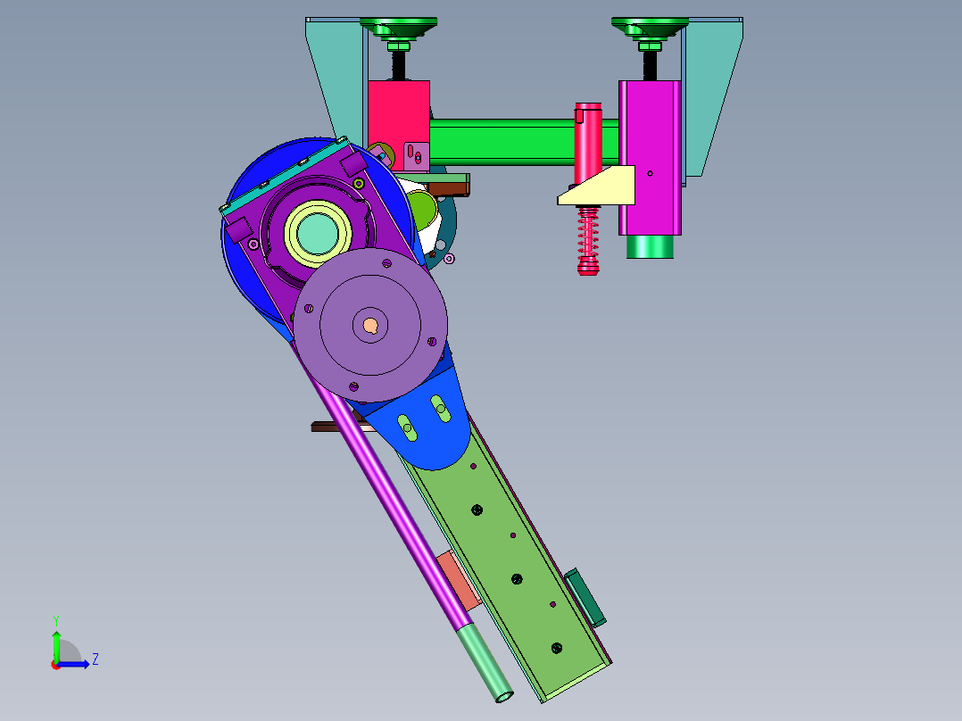 滚筒线产品导正翻转运输装置左视图
