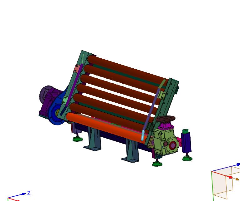 滚筒线产品导正翻转运输装置