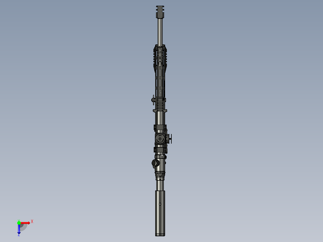 手枪左轮冲锋枪老式狙击步枪设计3D图纸perun-s-beowulf STP俯视图