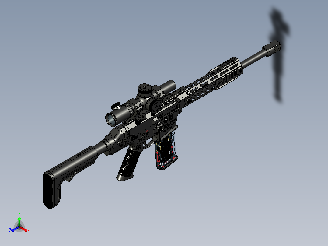 手枪左轮冲锋枪老式狙击步枪设计3D图纸perun-s-beowulf STP正等轴测图