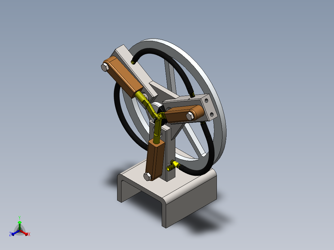 蒸汽机the-3-sisters-steam-engine-1833-模型格式为 sw正等轴测图