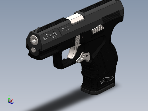 手枪左轮冲锋枪老式狙击步枪设计3D图纸walther-p99-airsoft-gun sw stp stl