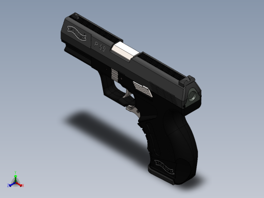 手枪左轮冲锋枪老式狙击步枪设计3D图纸walther-p99-airsoft-gun sw stp stl正等轴测缩略图