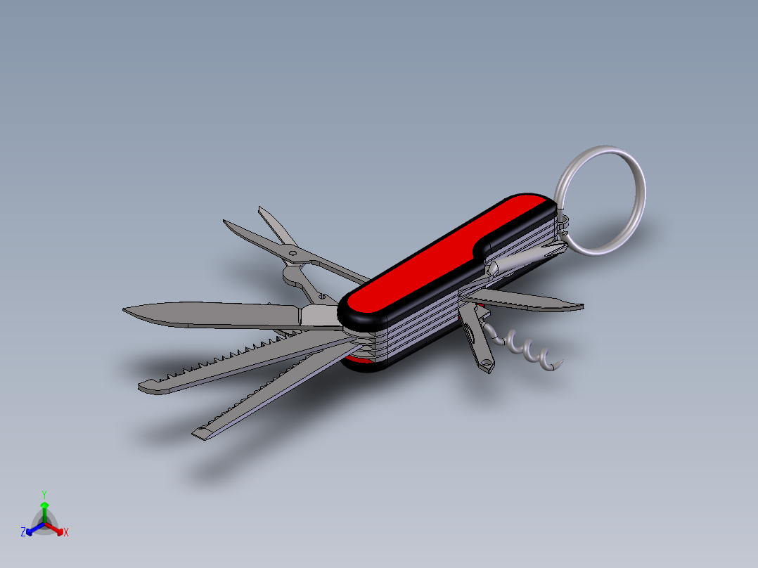 多功能工具刀正等轴测图