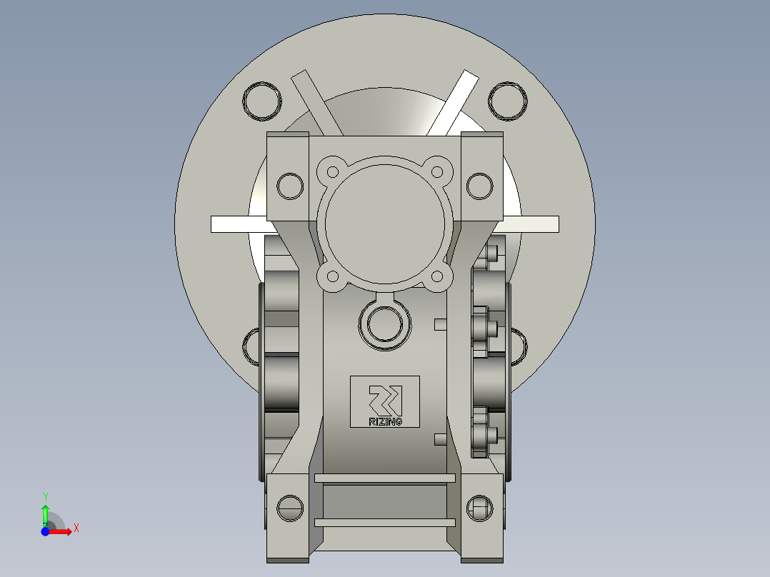 XMRV040-090型蜗轮蜗杆减速机XMRV07530FA190B5B3YS-11-4P_XMRV前视图
