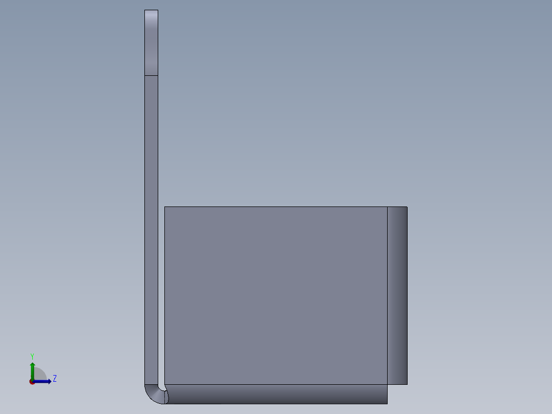 壁挂式电源板支架左视图