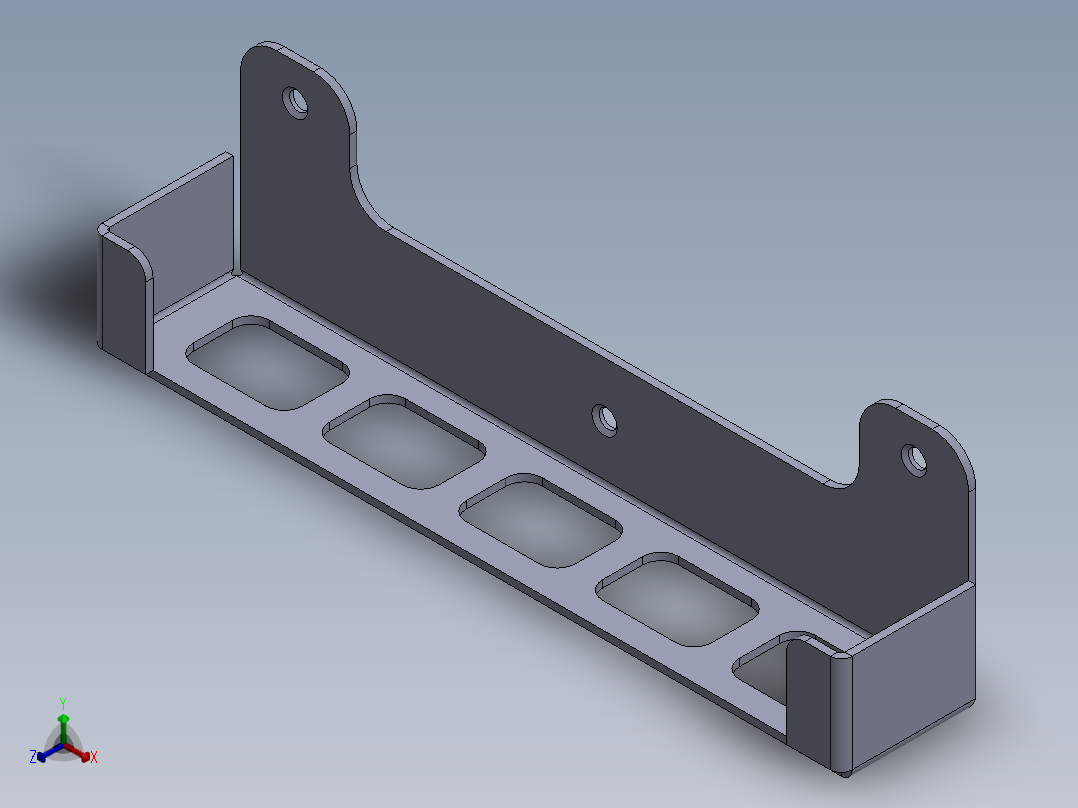 壁挂式电源板支架正等轴测图