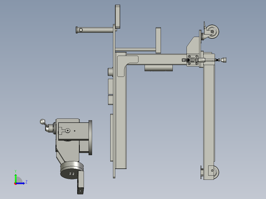 扭力测力仪的动态校准平台左视图