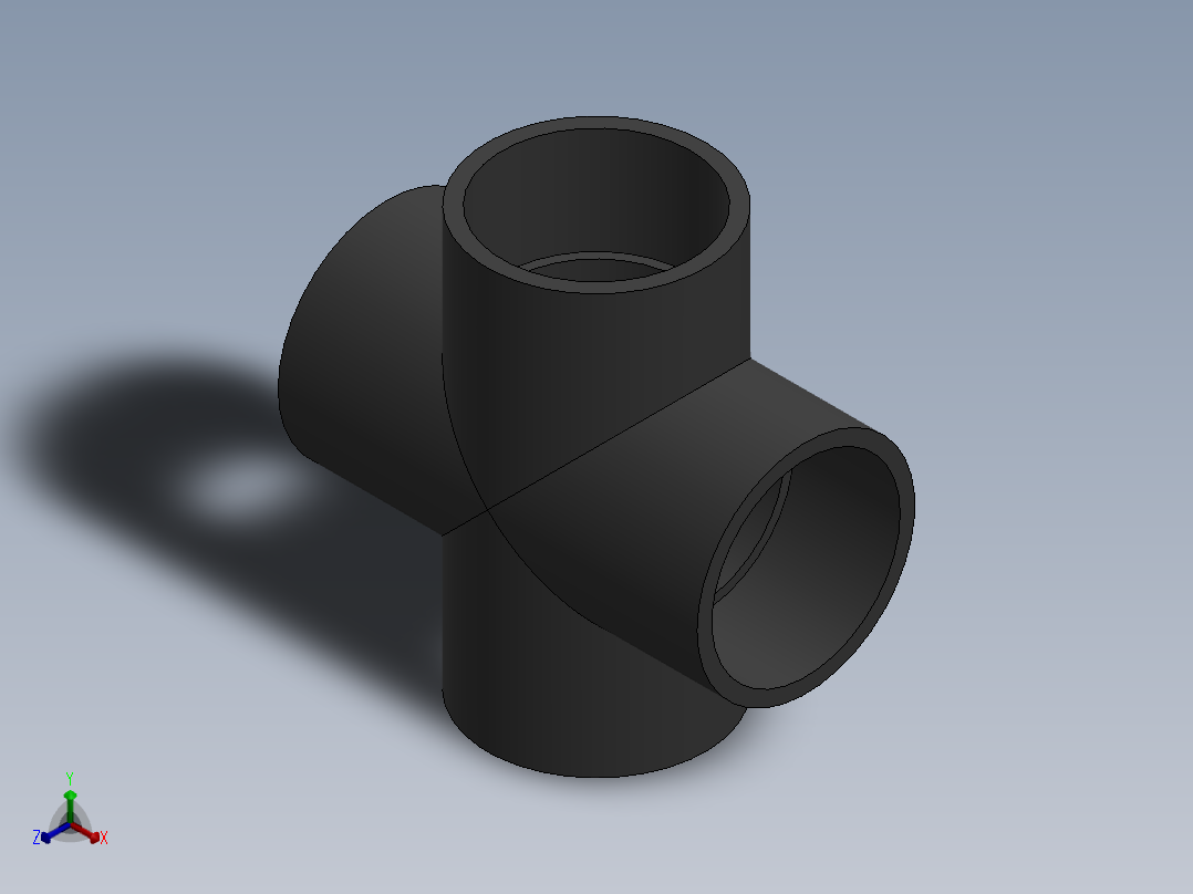 Cross DN80 PN10 U-PVC正等轴测图