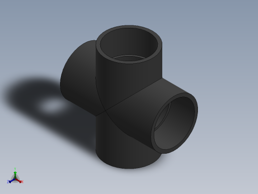 Cross DN80 PN10 U-PVC正等轴测缩略图