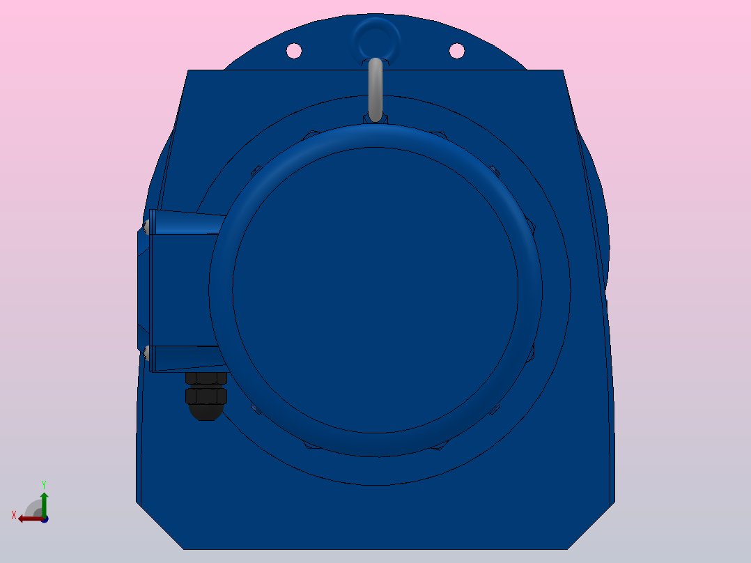 RF167法兰轴伸式安装斜齿轮减速机RF167-Y45-4P-225M-M1-0°-Φ550后视图