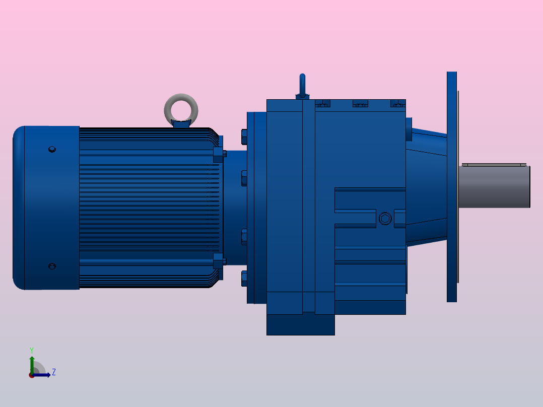 RF167法兰轴伸式安装斜齿轮减速机RF167-Y45-4P-225M-M1-0°-Φ550左视图