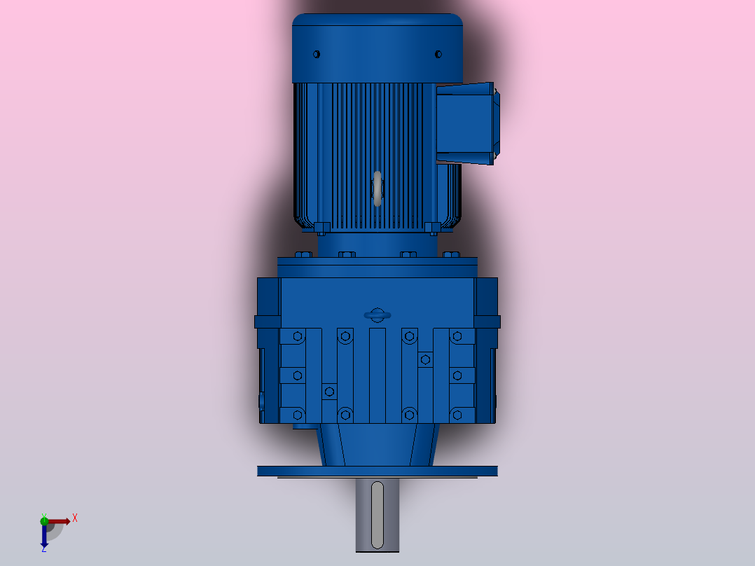 RF167法兰轴伸式安装斜齿轮减速机RF167-Y45-4P-225M-M1-0°-Φ550俯视图